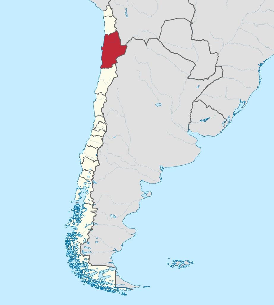 Kort over antofagasta-Chile