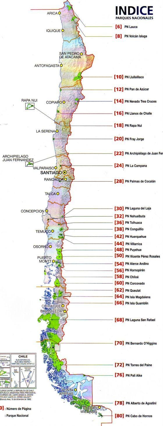 Kort over Chile-floden
