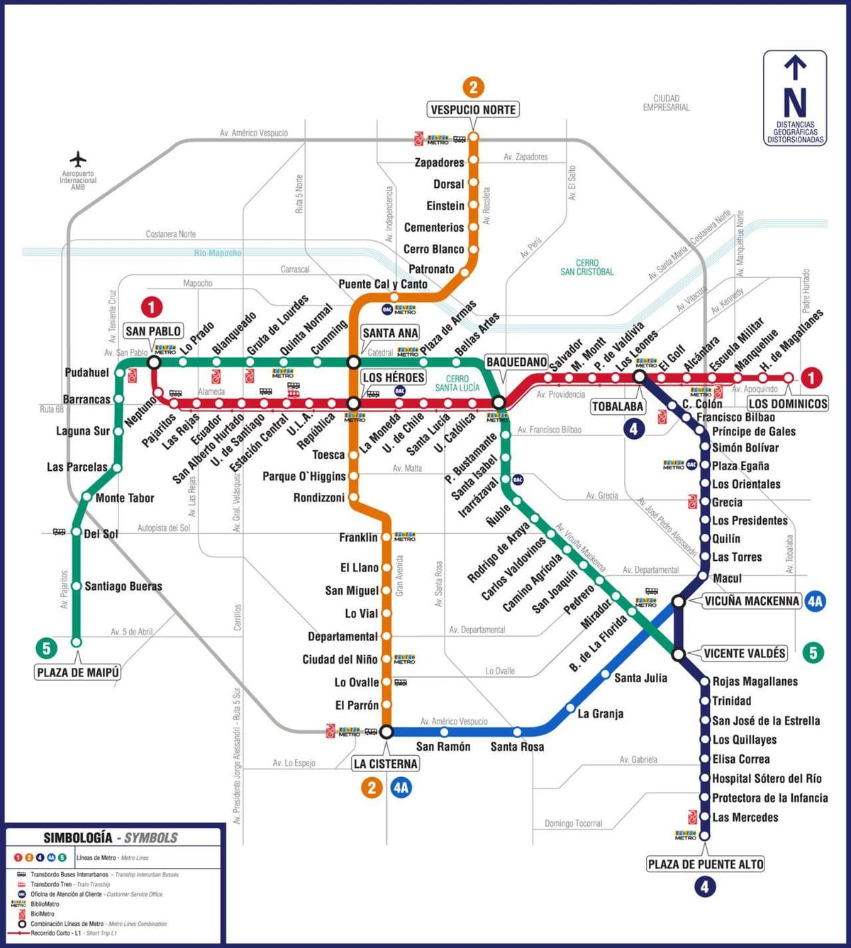 Kort Chile metro
