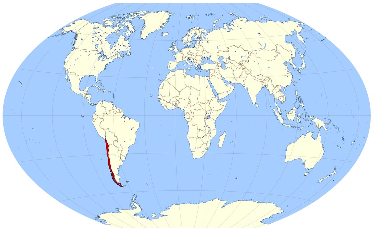 verden kort, der viser, Chile