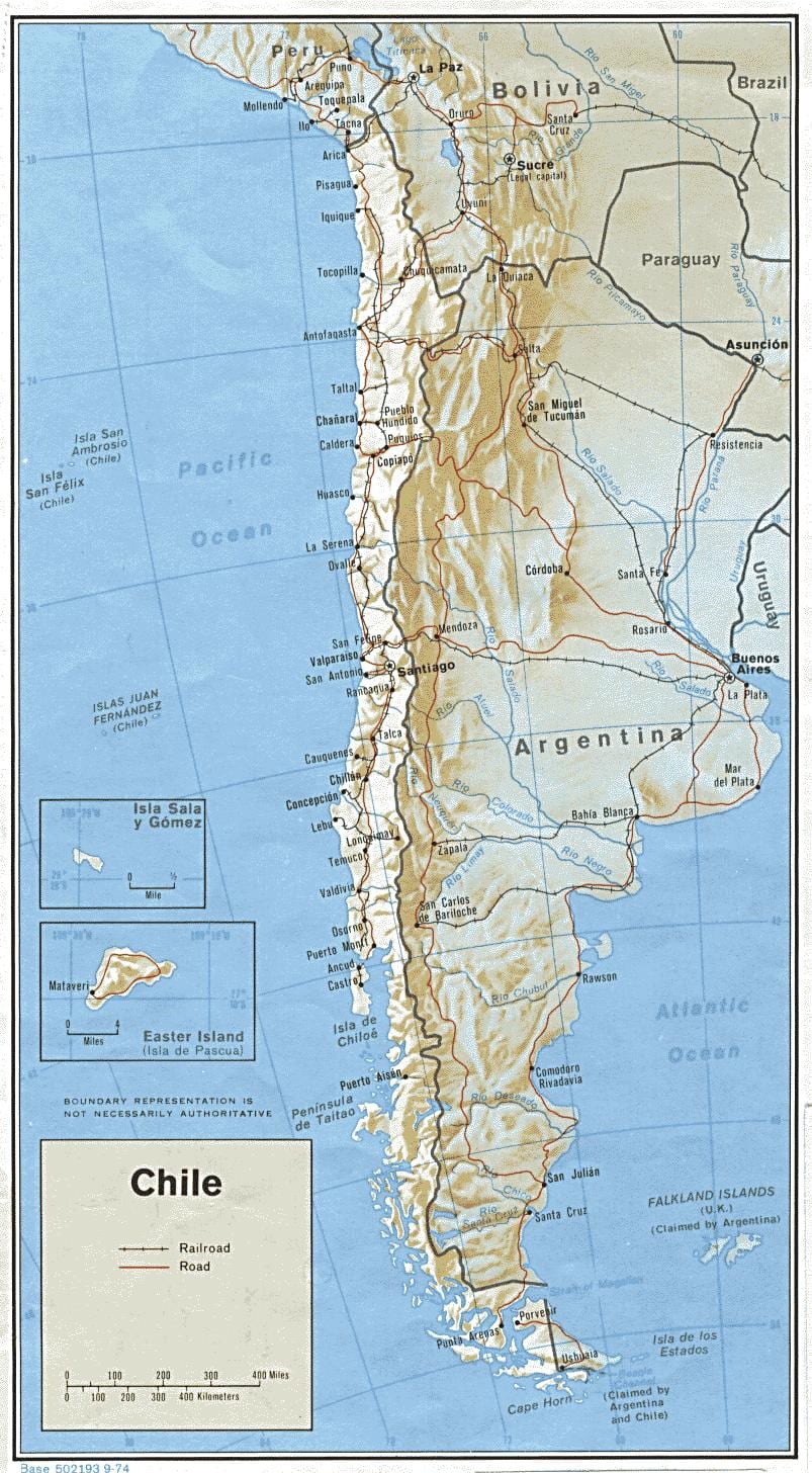 Chile railway kort