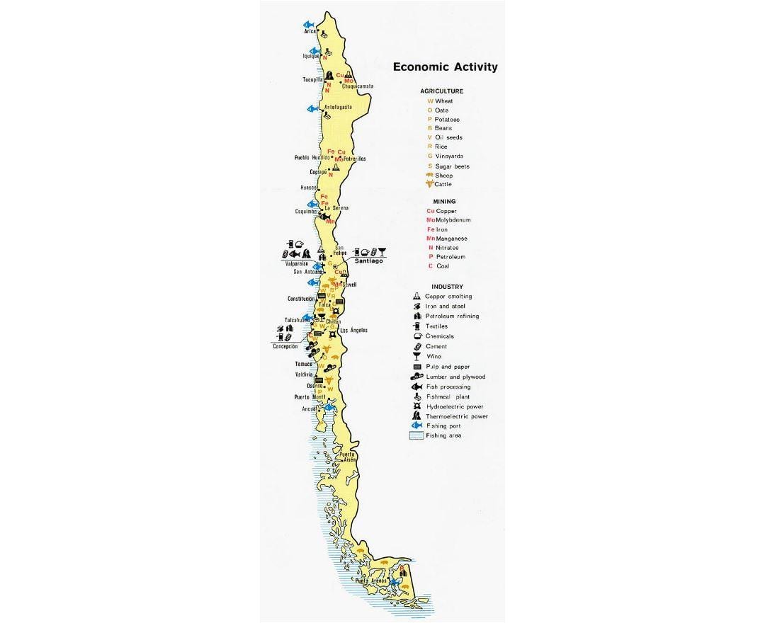 Kort over Chilenske havne