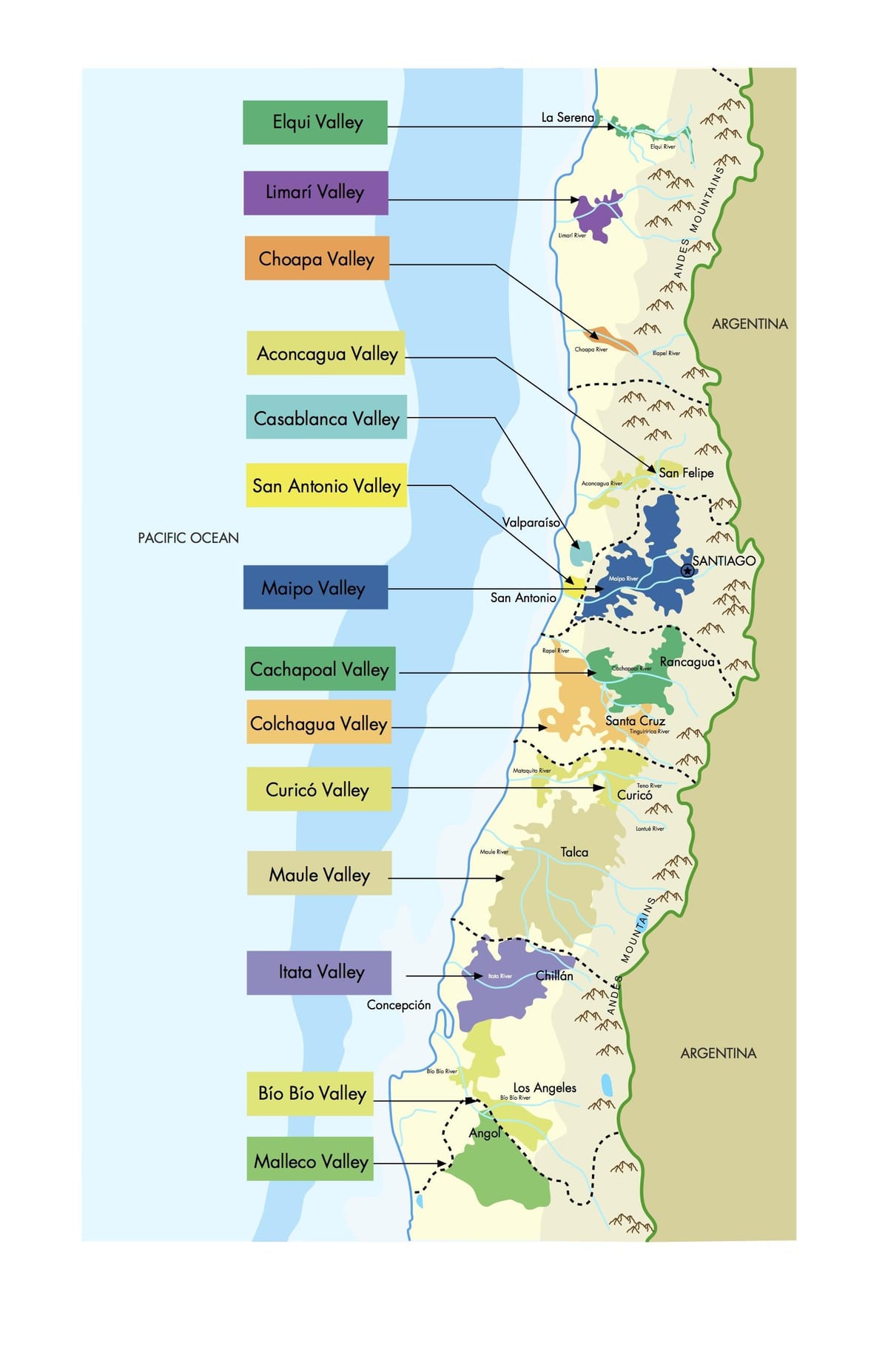 Kort kortlægning Chile