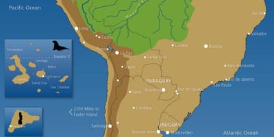 Kort over Chile, andesbjergene