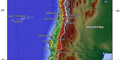 Bjergene i Chile-kort