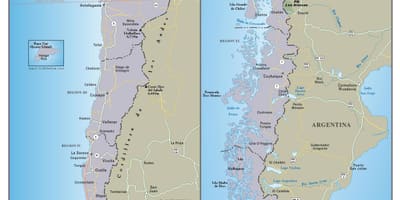 Kort Chile rejser