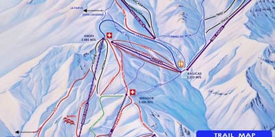 Kort Chile skisportssteder