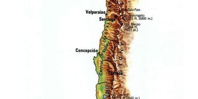 Kort Chile topografisk