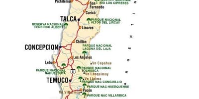 Chile attraktioner kort