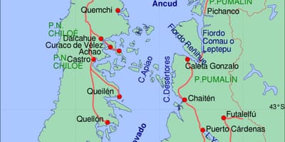 Kort af chiloe Chile