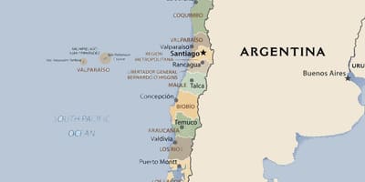 Kort over politiske Chile