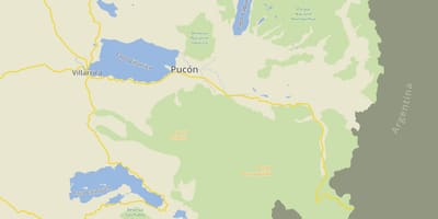 Kort pucon i Chile