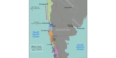 Kort valdivia i Chile